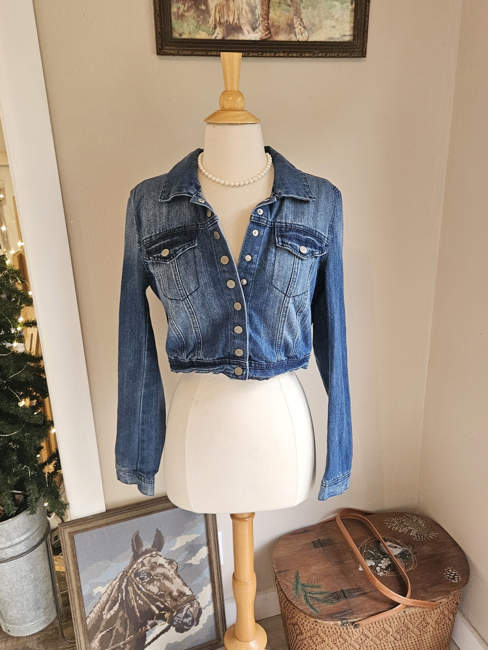 Highway Jeans Blue Distressed Denim Jacket - Picture 2 of 4